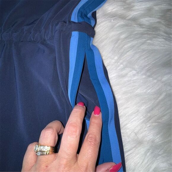 Tommy Hilfiger Women's Side Stripe Drawstring Blue V-Neck Jumpsuit Size 8 - Picture 8 of 16
